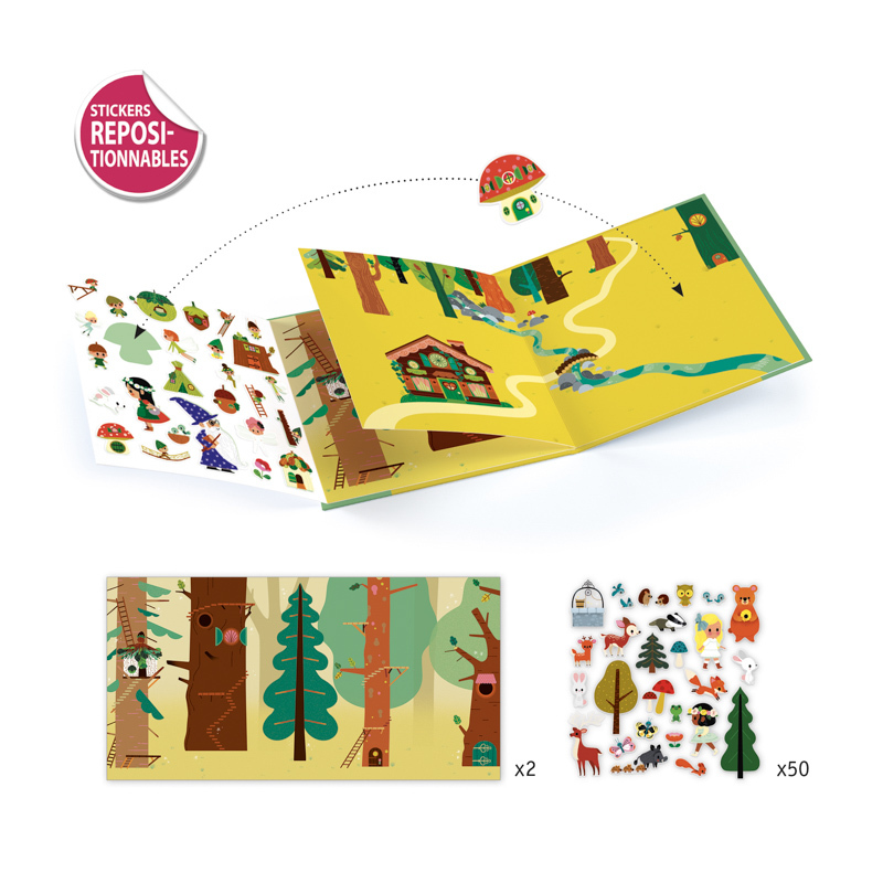 Buy Djeco - The Magical Forest Reusable Stickers Set