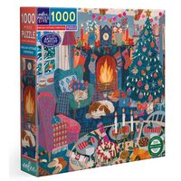 eeBoo - English Cottage Christmas Puzzle 1000pc