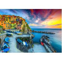 Enjoy - Manarola Harbor at Sunset, Cinque Terre, Italy Puzzle 1000pc