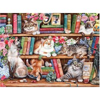 Gibsons - Puss Back In Books Large Piece Puzzle 500pc