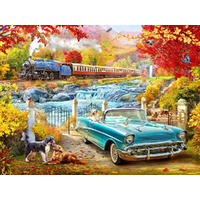 Holdson - A Road Less Travelled - Steam Train in Fall Puzzle 1000pc