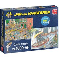 Jumbo - Jan Van Haasteren The Cheese Market + The Sailing Regatta Puzzle 2x1000pc