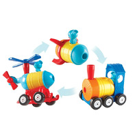 Learning Resources - 1-2-3 Build It! Train/Rocket/Helicopter (DAMAGED BOX)