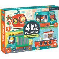 Mudpuppy - 4 in a Box Puzzle Set - Transportation (DAMAGED BOX)