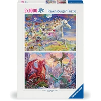 Ravensburger - Unicorns and Dragons Puzzle 2 x 1000pc