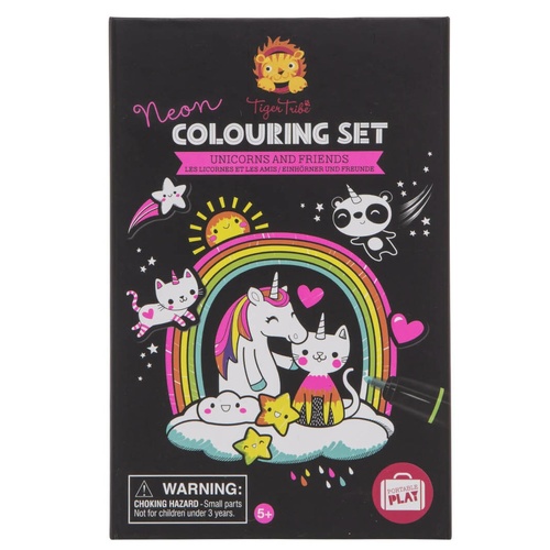 Tiger Tribe - Neon Colouring Set - Unicorns and Friends (DAMAGED BOX)