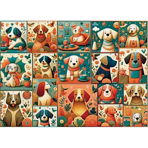 Delfy - Turquoise Peach Pup Puzzle 1000pc