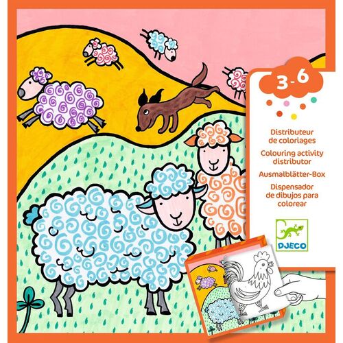 Djeco - Farm Colouring Activity Dispenser