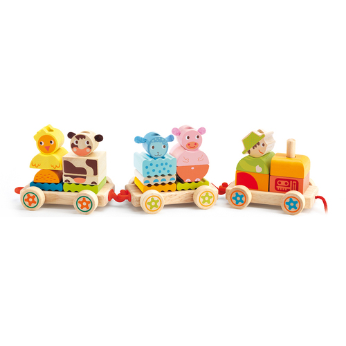 Djeco - Creaferme Pull Along Train (DAMAGED BOX)