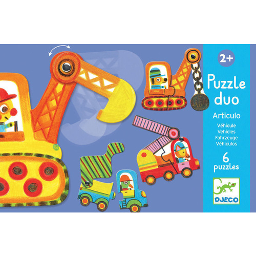 Djeco - Duo Puzzle Vehicles (DAMAGED BOX)