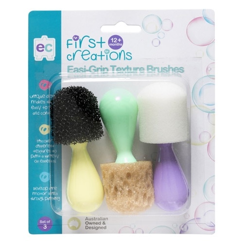 First Creations - Easi-Grip Texture Brushes (set of 3) (DAMAGED BOX)