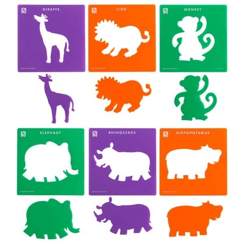 EC - Stencil Jungle Animals Set of 6 (DAMAGED PACKAGING)