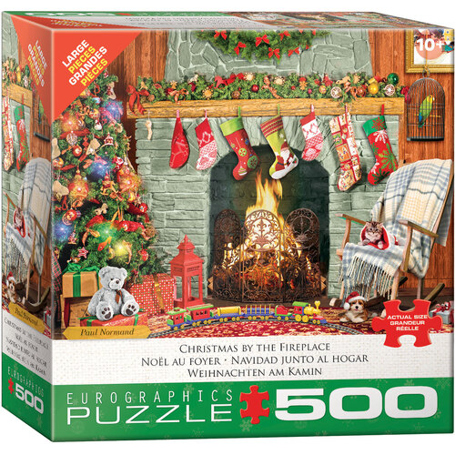 Eurographics - Christmas By The Fireplace Large Piece Puzzle 500pc