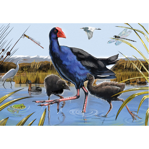 Holdson - Treasures of Aoteroa - Pukeko Wanderers Large Piece Puzzle 300pc