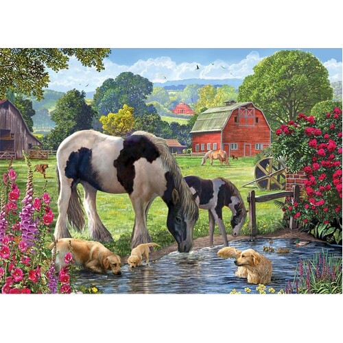 Holdson - Horse & Hound Watering Hole Puzzle 1000pc