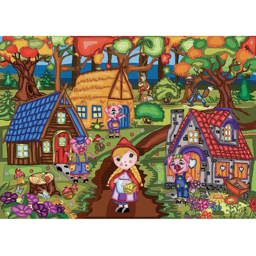 JaCaRou -  Three Friendly Little Pigs  Puzzle 1000pc