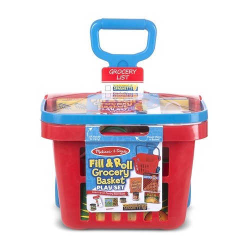 Melissa & Doug - Fill & Roll Grocery Basket Play Set