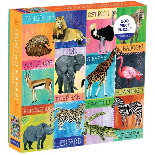 Mudpuppy - Painted Safari Family Puzzle 500pc (DAMAGED BOX)