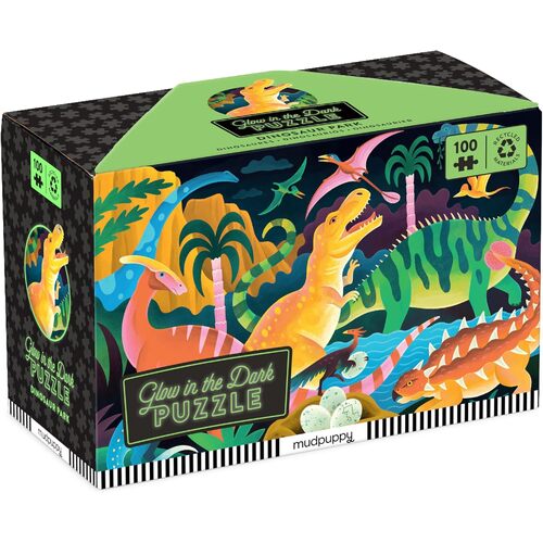 Mudpuppy - Dinosaur Park Glow-in-the-Dark Puzzle 100pc