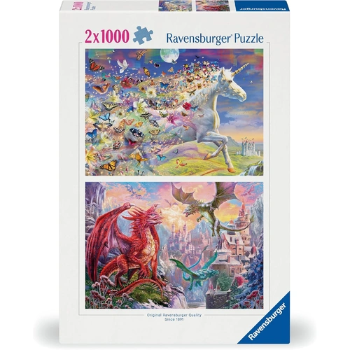 Ravensburger - Unicorns and Dragons Puzzle 2 x 1000pc