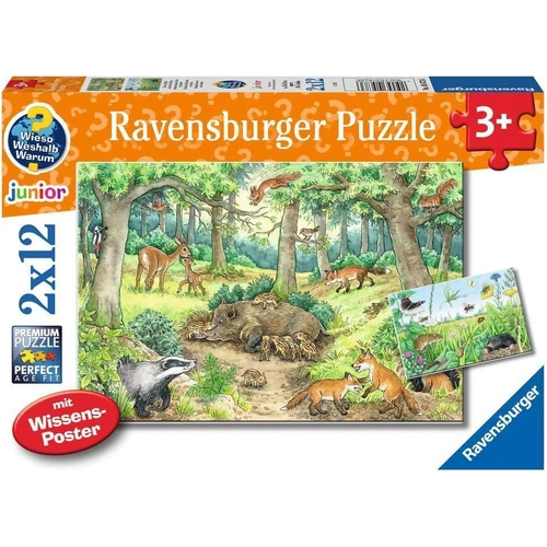 Ravensburger - Animals in the Forest & Meadow Puzzle 2x12pc