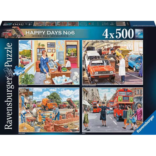 Ravensburger - Happy Days - Work Day Memories Puzzle 4x500pc